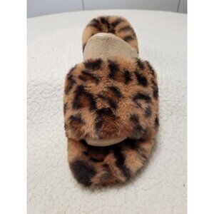 J/Slides Urban Sport Lovlie Slipper Leopard Faux Fur Animal Print Fuzzy Slide 7